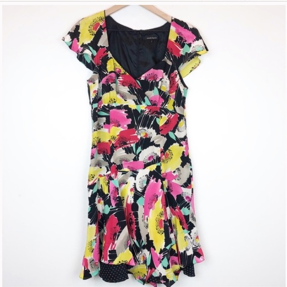 Silk Nanette Lepore Flutter Sleeves Silk Dress - Picture 10 of 12